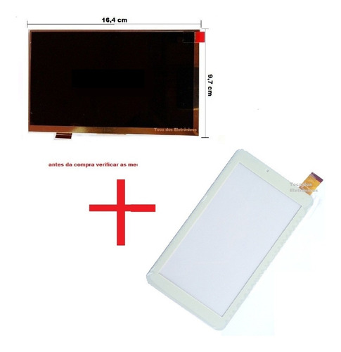 Display + Touch Tela Tablet Multilaser M7s Plus Ml-ji22 Bran