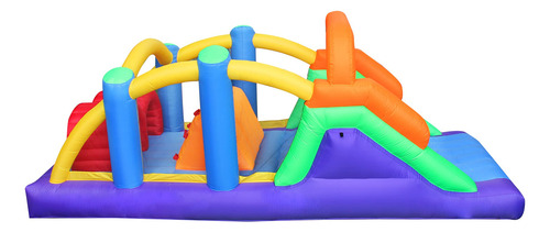Castillo Inflable De Obstáculos Con Área De Rebote Y Soplado