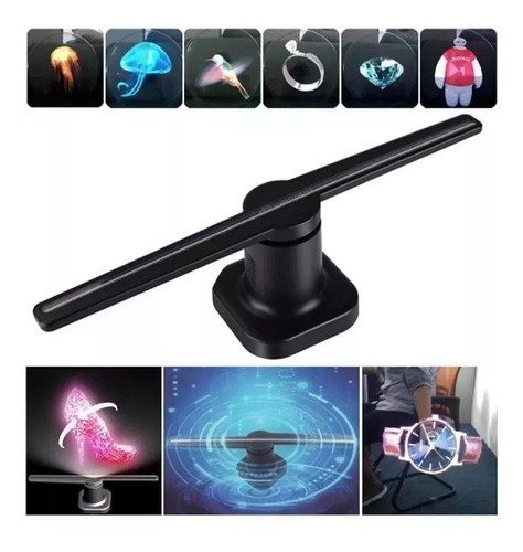 #3 Neufday Proyector de Holograma 3D A3W 3D Fan Hologr/áfico M/áquina de Publicidad 224LED Cuentas de l/ámpara PC WiFi Versi/ón 16G 110-240V