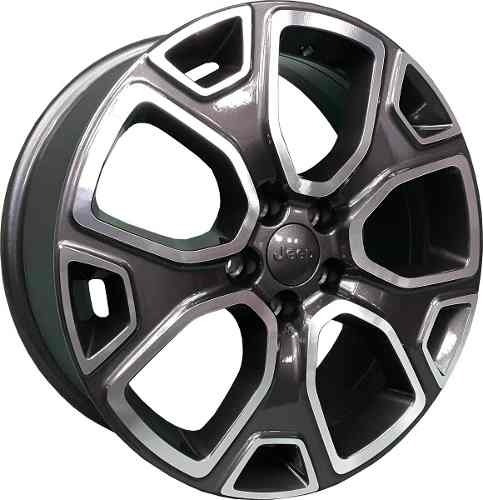 Rodas Jeep Renegade Aro 16 5x110 (jogo) + Bicos Cor Grafite Com Diamantado