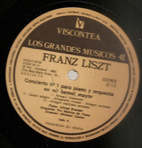 Grandes Musicos Viscontea Nº 41 Liszt Sin Tapa