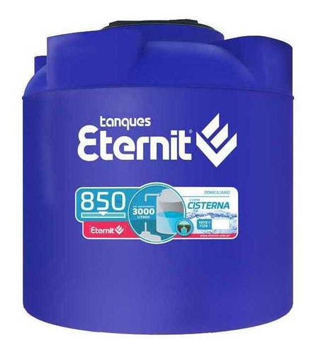 Tanque de agua Eternit Cisterna Bicapa vertical polietileno 850L de 1120 mm x 1060 mm