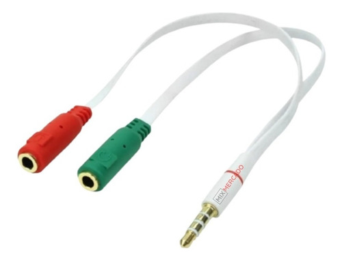 Cabo Adaptador 2 P2 Fêmea 1 P3 Macho 3.5mm Fone Microfone
