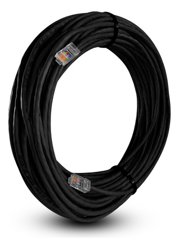 Cabo De Rede Cat6 Gigalan 20 Metros 100% Cobre Blindado Cor Preto