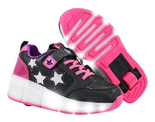 Zapatillas Footy Roller Stars Ruedas Luces Led Recargable