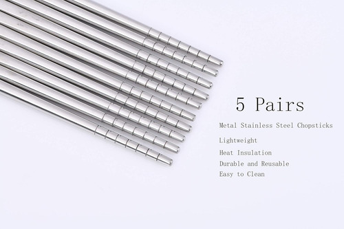 Palillos De Acero Inoxidable 304 Reutilizables
