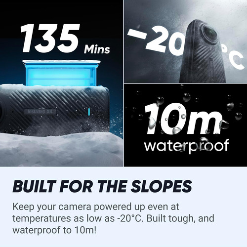 Kit De Snowboard Insta360 X4 Cámara De Acción 360 De 8k, 4k,