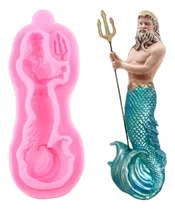 Comprar Molde Silicona Triton Sirena Cuerpo Entero Fondant Porcelana Color Rosa