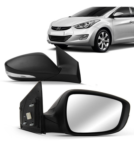 Par Retrovisor Elantra 2011 2012 2013 14 Retrátil Com Pisca