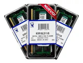 Memoria Kingston Ddr3 8gb 1333/1600 Kvr Para Laptop Oferta!