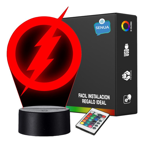 Lámpara De Noche Led Logo Flash Holograma Decoración Regalo