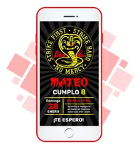 Comprar Invitación Virtual Digital Imagen - Cobra Kai