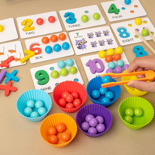 Z Juego De Cuentas Con Clip, Juego De Contar Y Combinar,