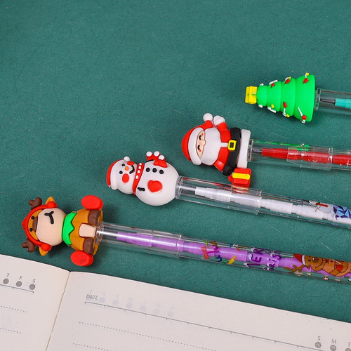 Lápices De Dibujos Animados Navideños Sin Afilar, 5 Unidades