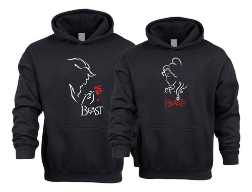 Sudadera Bella Y Bestia Parejas Novios Duo 2 Piezas