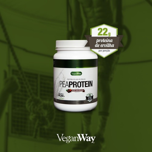 Suplemento en pó VeganWay Proteína Vegana Proteínas sabor cacau e morango x 900g