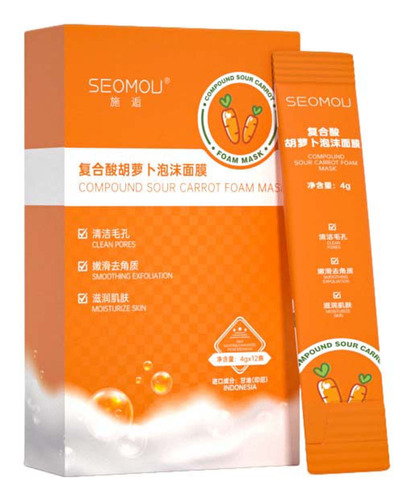 Mascarilla F Carrot Foam Sm Para Limpieza Profunda, Encoge L