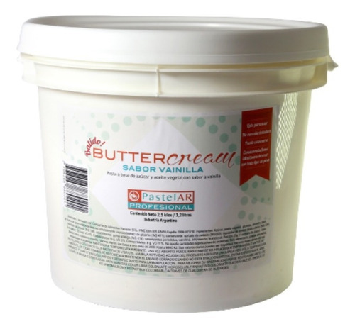 Buttercream Pastelar Lista Para Usar Balde 2.5kg 3.2ml