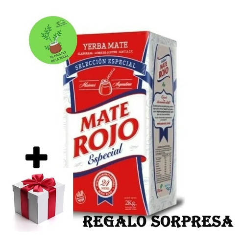 Yerba Mate Rojo Especial X 1 Unidad De 1kg + Regalo Sorpresa