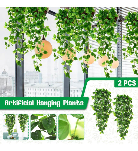 2 Plantas Colgantes Artificiales Para Decoración De Pared, I