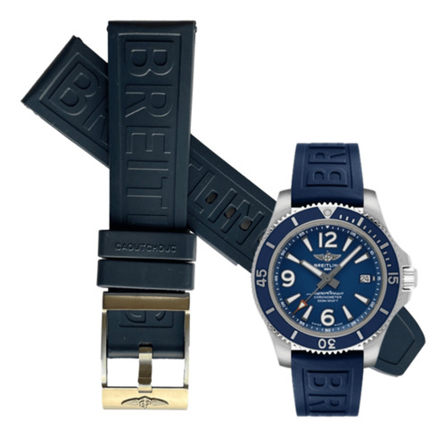 Correa Compatible Breitling Avenger Azul Con Hebilla