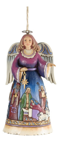 Jim Shore Heartwood Creek Angel Con Adorno Colgante De Resin