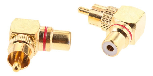 . 2 Adaptadores Rca De Ángulo Recto Macho A Hembra De 90