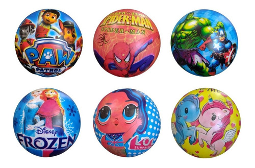 6 Pelotas De Goma Figuras Varias Infantiles - Diverti Toys