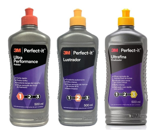 Kit 3m Perfect-it Polidor Liquido Lustrador Ultrafina