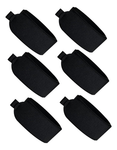 6 Piezas Correas De Esquí Fijaciones De Sujeción De Negro
