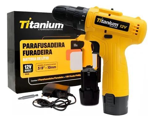 Parafusadeira Titanium Amarela 12v T12 06238 3/8 1350rpm