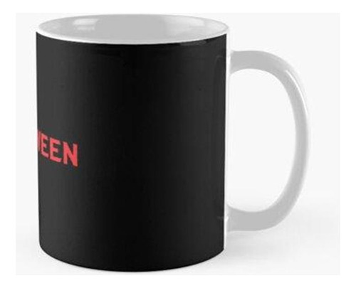 Taza Halloween Diseñado En Letras Rojas Para Halloween. Cali