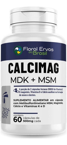 Calcio Con Magnesio + Vitaminas K E D  60 Capsulas 