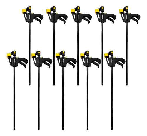Kit Grampo Aperto Rápido 10 Pçs Preto 600mm Profissional
