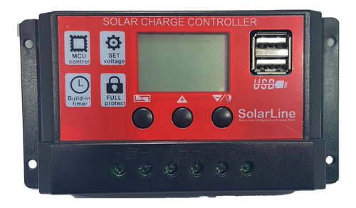 Regulador De Carga P/ Panel Solar Fotovoltaicos 12v 10amp