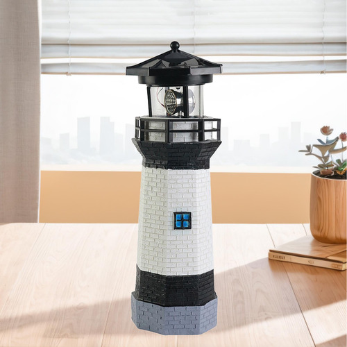 Faro Solar De Jardín Con Luz Giratoria Para Exteriores