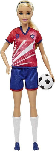 Muñeca Barbie De Fútbol, Cola De Caballo Rubia, Colorido Un