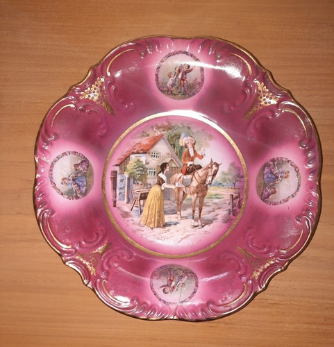 Plato Decorativo Bavaria Porcelana Antigua Con Detalle.