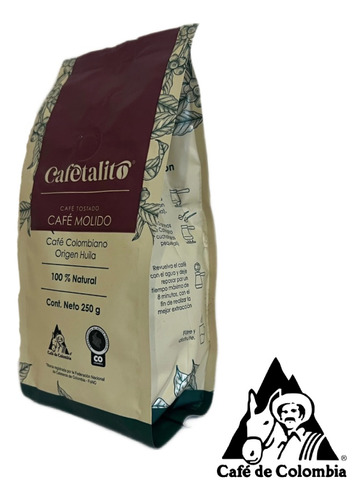 Cafe Molido Colombiano Cafetalito 250grs Origen Colombia