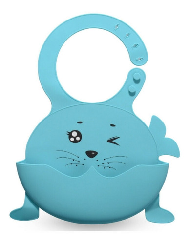 ¡ Babero Silicona Baby Bib Divertido Bebé Monstruo Celeste !