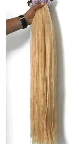 Cabelo Humano Loiro Liso 60cm 200 gramas