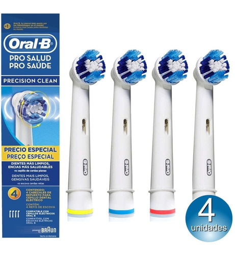 Refil Precision Clean Para Escova Eletrica Oral B - 4 Refil