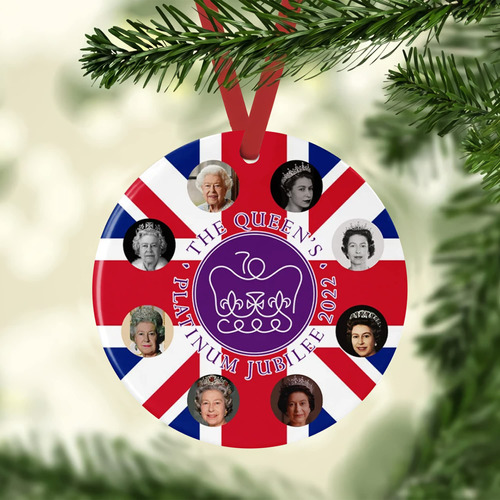 The Queen's Platinum Jubilee Emblem Feliz Navidad Arbol
