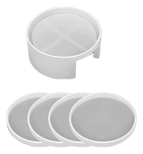 Moldes De Posavasos Resina De Silicona Fácil Liberación 5pcs