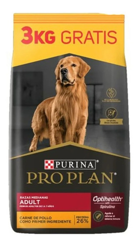 Pro Plan Adulto Raza Mediana Bolsa 15kg + 3kg De Regalo