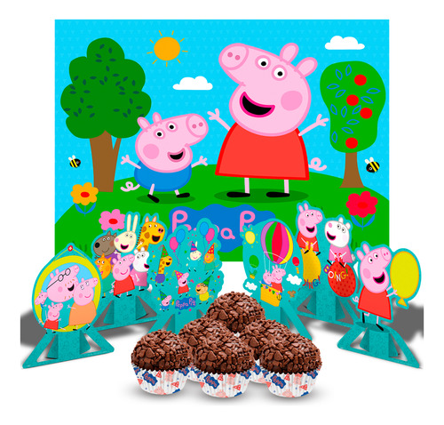 Kit Festa Completo 107pçs Decoração Peppa Pig Aniversário