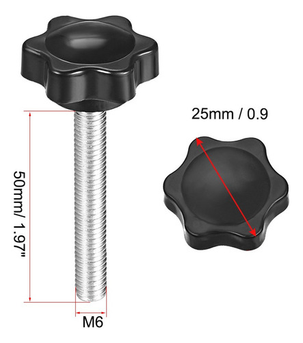10 Perilla Niveladora Con Tornillo M6x50mm Perilla Hexagonal
