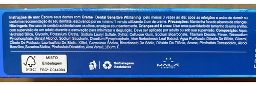 Pasta De Dientes Sensitive Whitening Sin FlĂșor