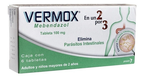 Vermox Tabletas, 100 Mg, 6 Piezas