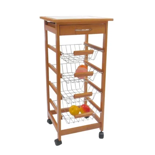 Pez anémona católico preámbulo Mueble Carro Organizador Madera Frutas Verduras 4 Cajones Pc